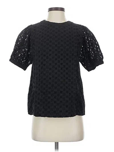 Pre-owned Elizabeth And James Short Sleeve Blouse In Black