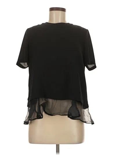 Pre-owned Elizabeth And James Short Sleeve Blouse In Black