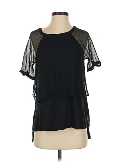 Pre-owned Elizabeth And James Short Sleeve Blouse In Black