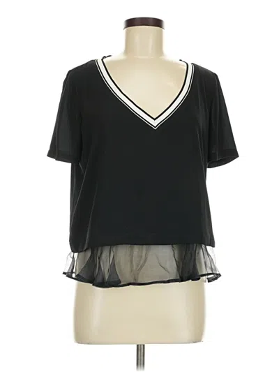 Pre-owned Elizabeth And James Short Sleeve Blouse In Black
