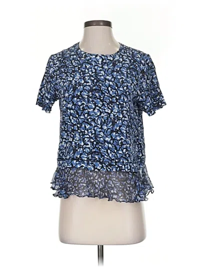Pre-owned Elizabeth And James Short Sleeve Blouse In Blue