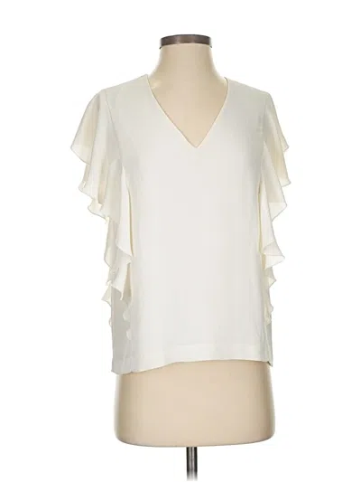 Pre-owned Elizabeth And James Short Sleeve Blouse In White