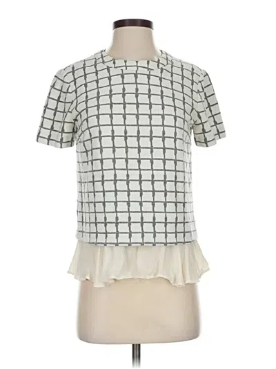 Pre-owned Elizabeth And James Short Sleeve Blouse In White