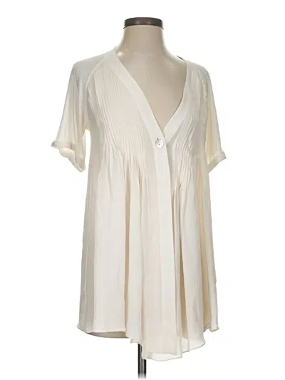 Pre-owned Elizabeth And James Short Sleeve Blouse In White