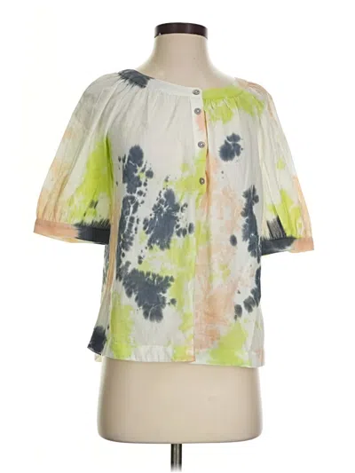 Pre-owned Elizabeth And James Short Sleeve Blouse In Yellow