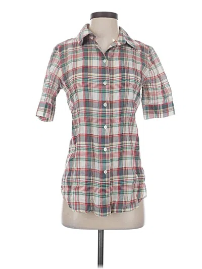 Pre-owned Elizabeth And James Short Sleeve Button Down Shirt In Gray