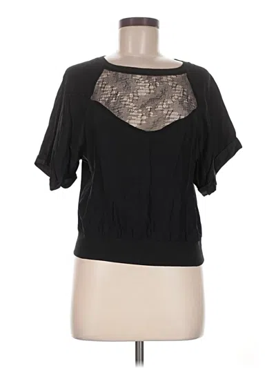 Pre-owned Elizabeth And James Short Sleeve Top Black Scoop Neck Tops