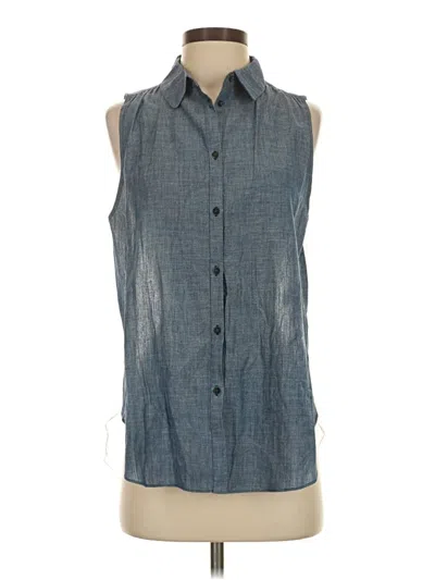 Pre-owned Elizabeth And James Sleeveless Button Down Shirt In Blue