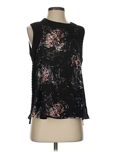 Pre-owned Elizabeth And James Sleeveless Silk Top Black Halter Neckline Tops