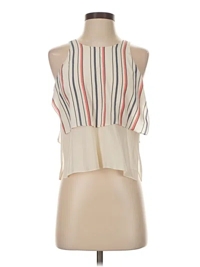 Pre-owned Elizabeth And James Sleeveless Silk Top Ivory Halter Neckline Tops