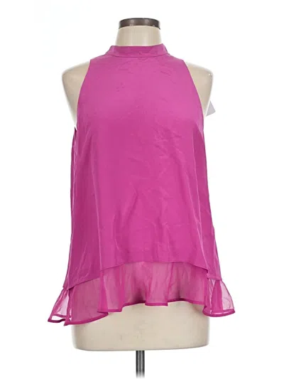 Pre-owned Elizabeth And James Sleeveless Silk Top Pink Halter Neckline Tops