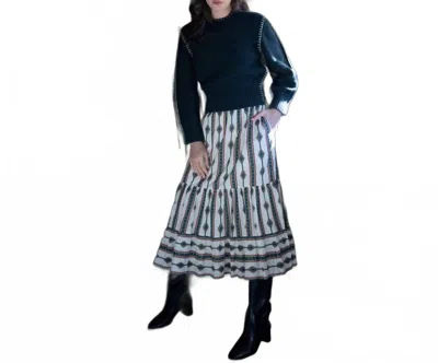 Elizabeth And James Surrey Midi Skirt In Apache Stripe In Multi