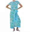Elizabeth And James Winnifred Wrap Skirt In Damask Pool In Blue