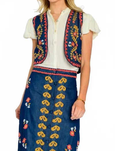 Elizabeth And James Women's Kit Vest In Denim In Gray