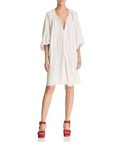 Pre-owned Elizabeth And James Womens Solid Tunic Dress In White