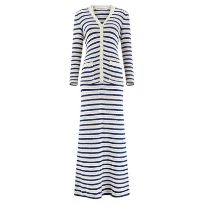 Pre-owned Elizabeth Arden 1970s Mollie Parnis For  Wool Maxi Dress And Cardigan In Gray