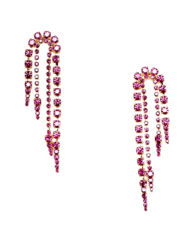Elizabeth Cole 24k Plated Dangle Earrings In Red