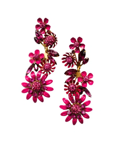 Elizabeth Cole 24k Plated Dangle Earrings In Pink