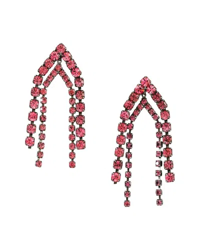 Elizabeth Cole 24k Plated Dangle Earrings In Red