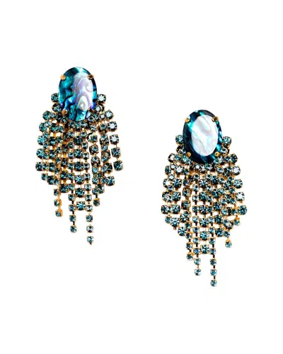 Elizabeth Cole 24k Plated Dangle Earrings In Multi
