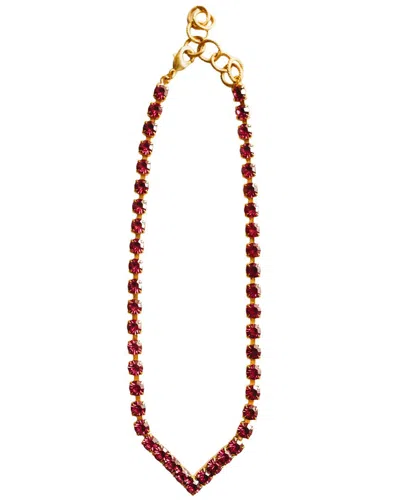 Elizabeth Cole 24k Plated Finn Necklace In Red