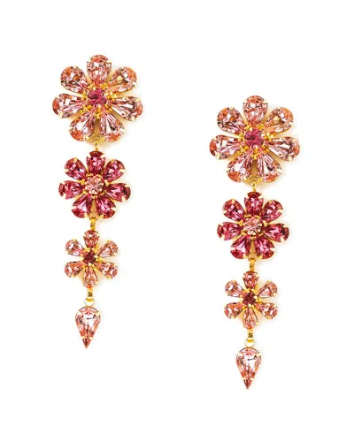 Elizabeth Cole 24k Plated Odette Earrings In Pink