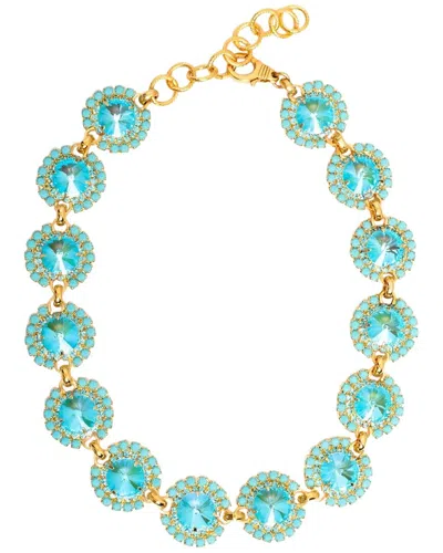 Elizabeth Cole 24k Plated Stackable Necklace In Blue