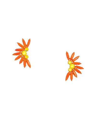 Elizabeth Cole 24k Plated Studs In Orange