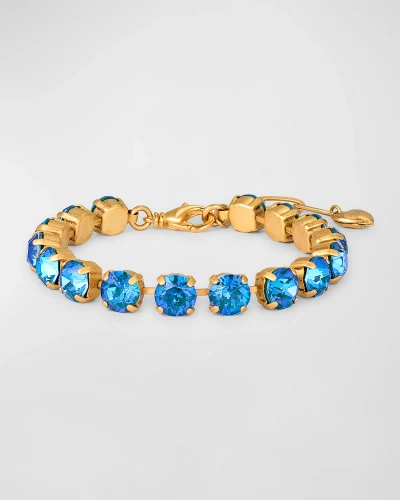 Elizabeth Cole 24k Yellow Gold-plated Kaisa Crystal Bracelet In Blue
