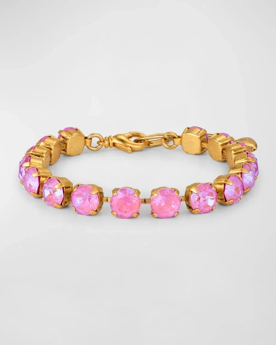 Elizabeth Cole 24k Yellow Gold-plated Kaisa Crystal Bracelet In Pink