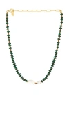 Elizabeth Cole Alona Beaded Pearl Necklace In Green