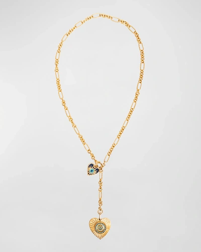 Elizabeth Cole Corazana Heart & Evil Eye Pendant Necklace In Gold