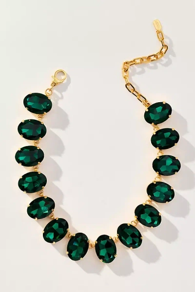 Elizabeth Cole Emmy Crystal Necklace In Green