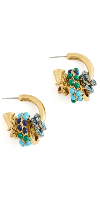 Elizabeth Cole Enna Earrings Green Turquoise