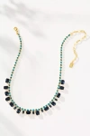 Elizabeth Cole Glacia Crystal Necklace In Green