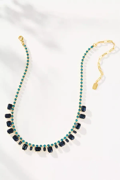 Elizabeth Cole Glacia Crystal Necklace In Green