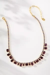 Elizabeth Cole Glacia Crystal Necklace In Purple