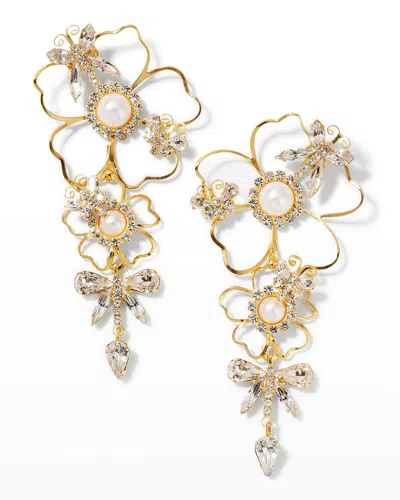 Elizabeth Cole Nori Earrings, Clear In Gold