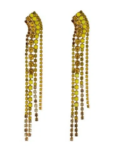 Pre-owned Elizabeth Cole Resin Drop Clip-on Earrings In Yellow