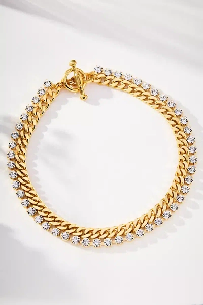 Elizabeth Cole Solea Crystal Necklace In Gold