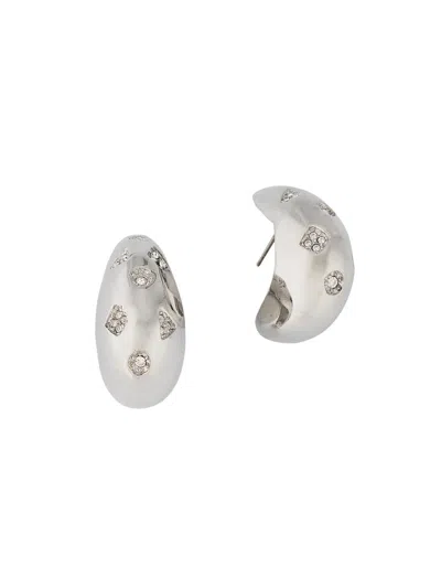 Elizabeth Cole Women's Bettina Silvertone & Crystal Teardrop Earrings In Gray