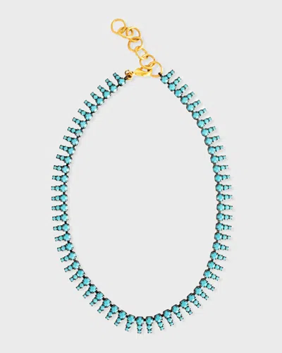Elizabeth Cole Zara Crystal Necklace, Turquoise In Blue