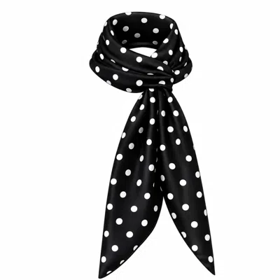 Elizabeth Diamant Women's Black / White Black Polka-dot Scarf In Orange