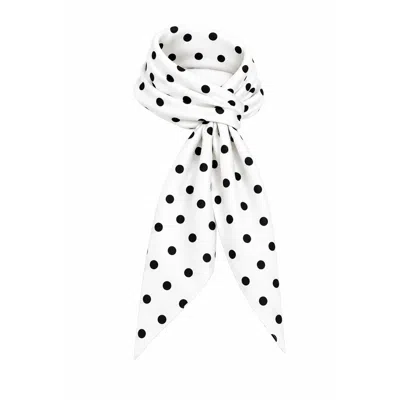 Elizabeth Diamant Women's Black / White White Polka-dot Scarf In Orange