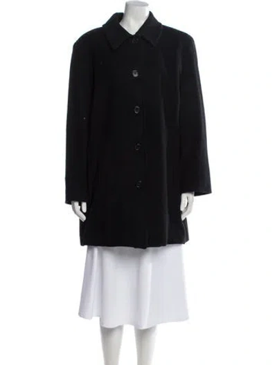 Pre-owned Elizabeth Fillmore Wool Peacoat In Black