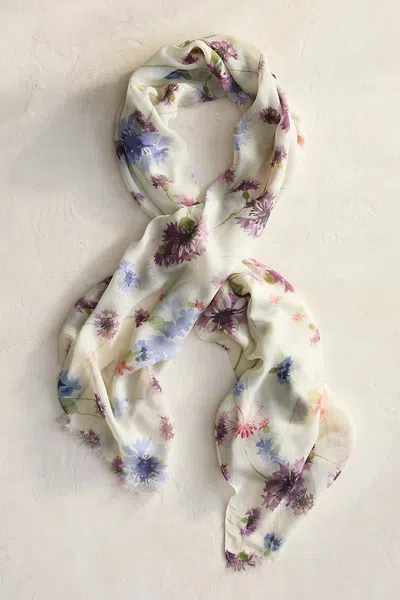 Elizabeth Gillett Bee Balm Scarf In Purple