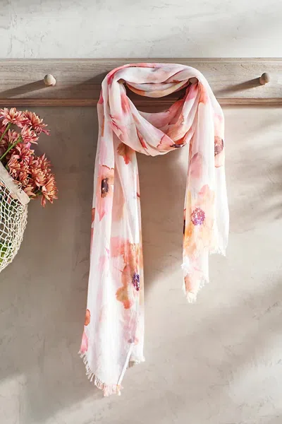 Elizabeth Gillett Blush Blooms Scarf In Multi