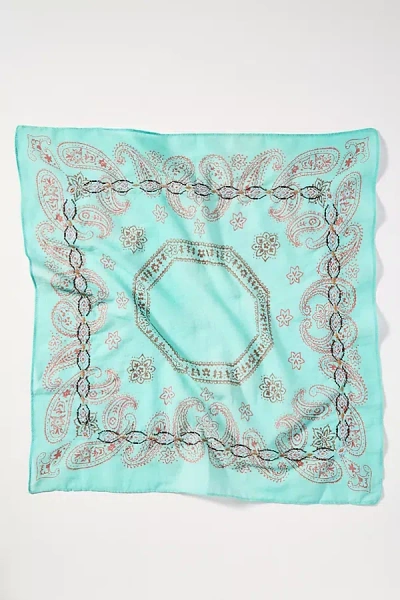 Elizabeth Gillett Embroidered Headband In Blue