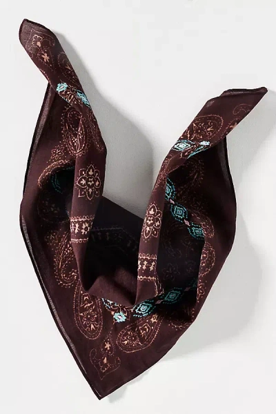 Elizabeth Gillett Embroidered Headband In Brown