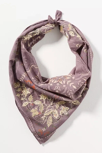 Elizabeth Gillett Embroidered Headband In Grey